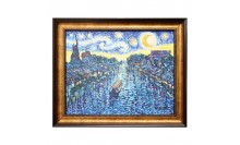 ภาพสีน้ำมัน-กรอบรูปไม้พลาสติกสีน้ำตาล ภาพวาดของศิลปินชื่อดัง